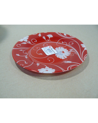 SERENADE тарелка из закал стекла d=200 мм красный (10327)