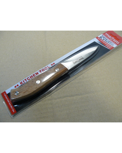 Нож с деревянной ручкой 20см, лезвие - нержавеющая сталь 9см Труд Вача