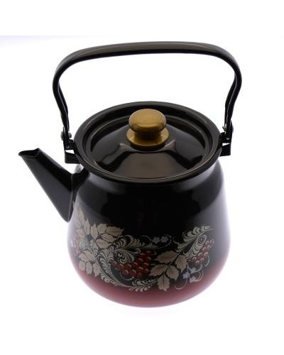 Чайник 3,5л красно-черный с рис с кнопкой сфер/С2716.38
