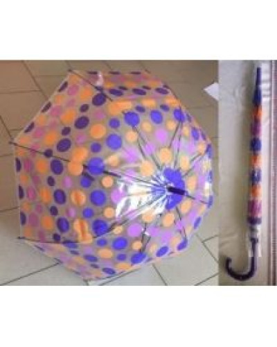 Зонт-трость, полуавтомат, пластм ручка, d=82см, 8 спиц, полимер