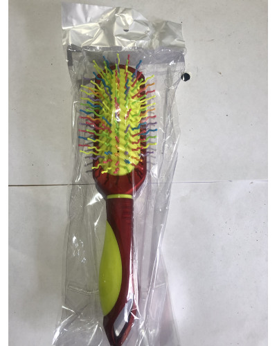 Расческа массажная с ручкой, цветная щетина, 50-030 CHW, пластм