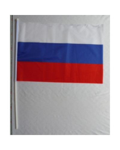 Флаг российский без герба  40*60, с ручкой