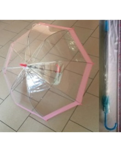 Зонт-трость, полуавтомат, пластм ручка, d=78см, 8 спиц, полимер