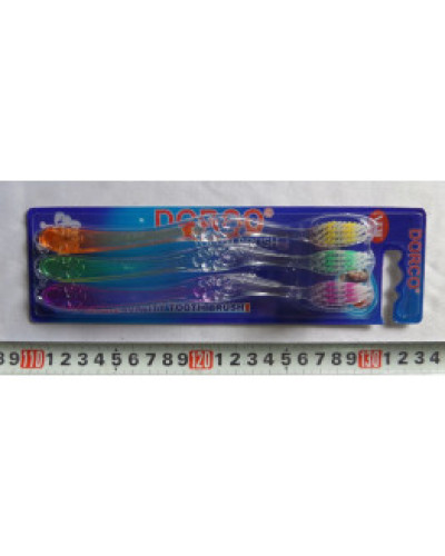 Зубная щетка 3шт на блистере DORCO 03-3 пластм