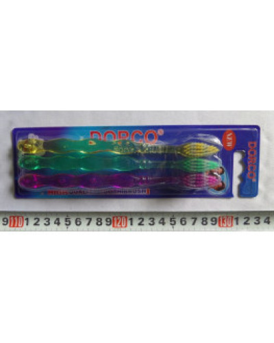 Зубная щетка 3шт на блистере DORCO 04-3 пластм