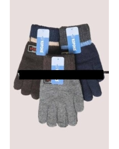Е0105 Корона перчатки подростк двойн начес XL цветные