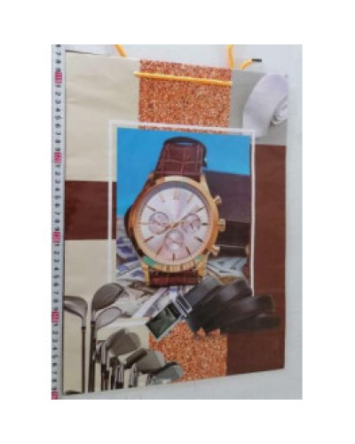 Пакет подарочный, для мужчин, часы, 44х32см, Т466, бумаж