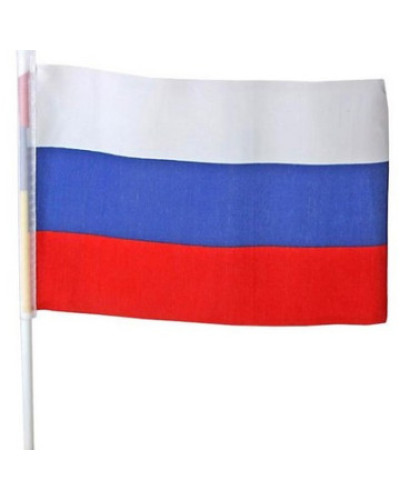 Флаг российский 10*15 триколор без герба с ручкой